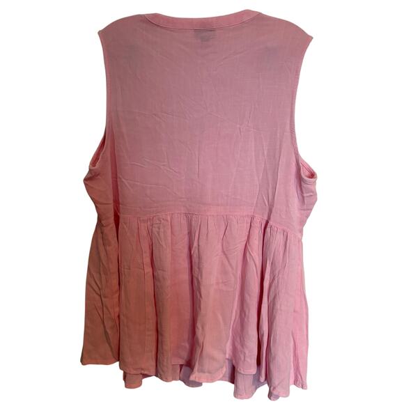 Torrid peplum embroidered sleeveless top size 1 in pink - Picture 4 of 8